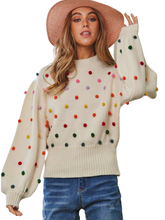 Load image into Gallery viewer, Rainbow Pom Sweater