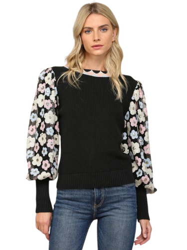 Floral Sequin Sweater