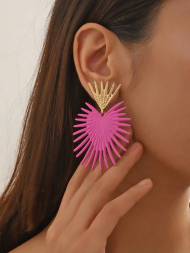 Pink Palm Earrings